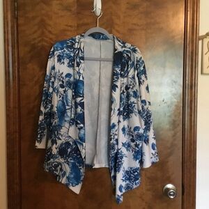 Lily Brand, 2XL, Blue and White, Plus Size Woman’s Jacket
